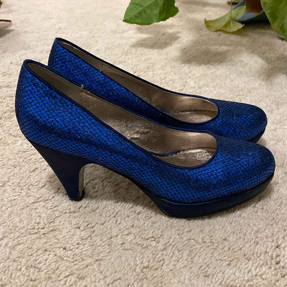 Shimmer Blue Heels